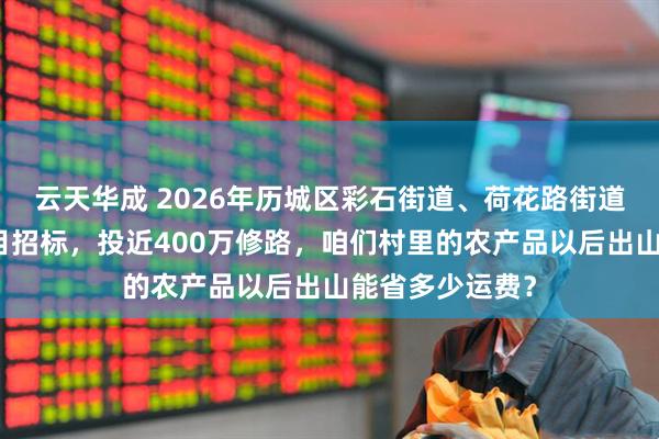 云天华成 2026年历城区彩石街道、荷花路街道生产路建设项目招标，投近400万修路，咱们村里的农产品以后出山能省多少运费？